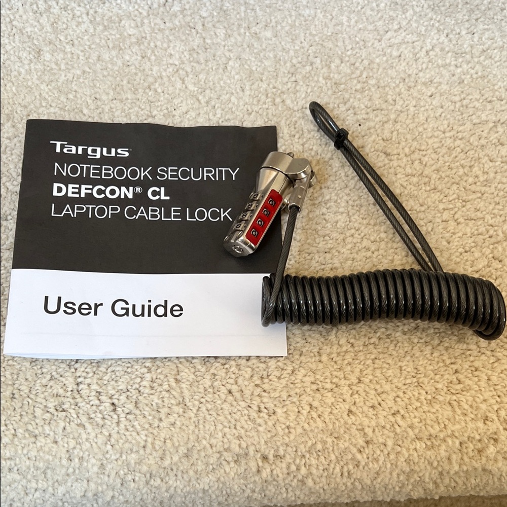 Targus Silver Laptop Cable Lock with Combination